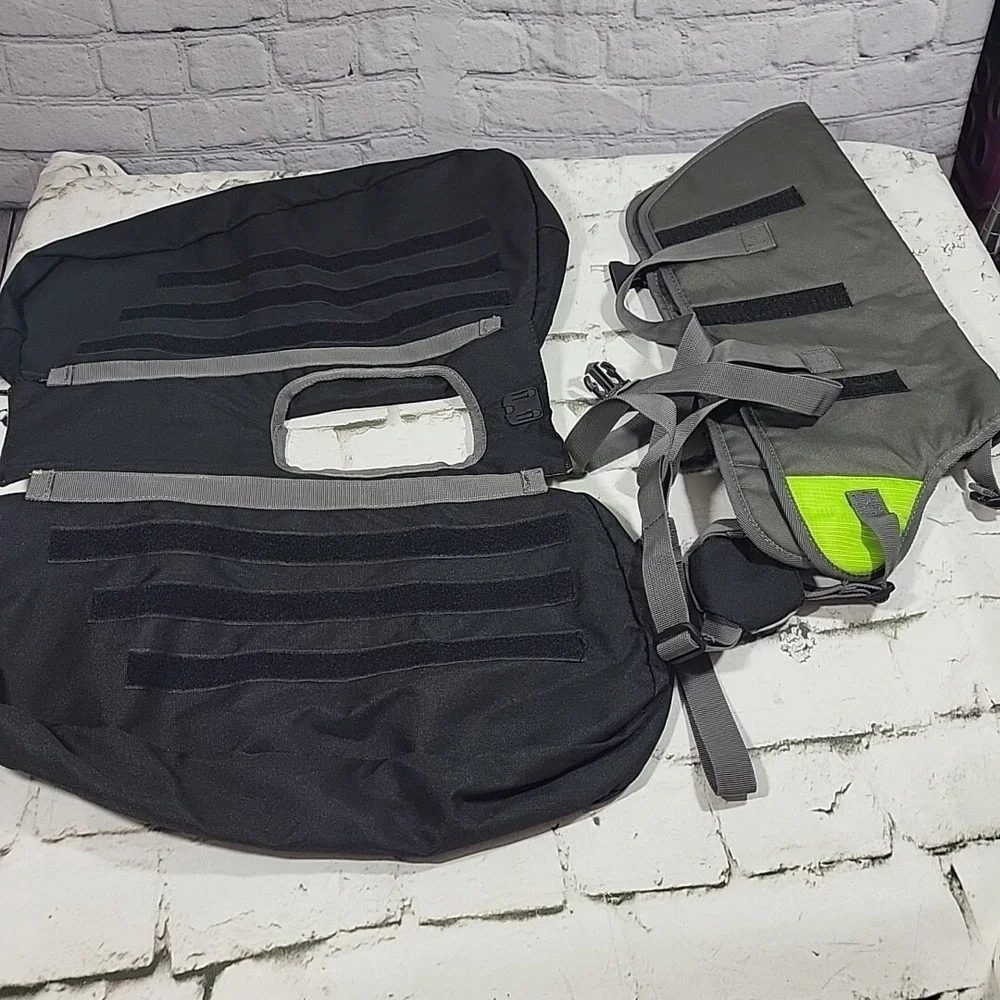 Outward Hound Quick Release Backpack Sz L/XL Harness Saddlebags Reflective Green